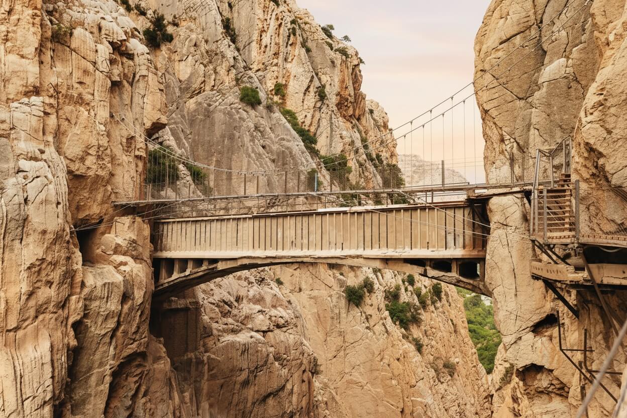 Caminito del Rey &mdash; suspended walkway through the gorge